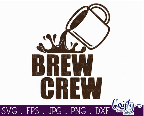 Coffee Quote Svg | Brew Crew Mug Design SVG Crafty Mama Studios 
