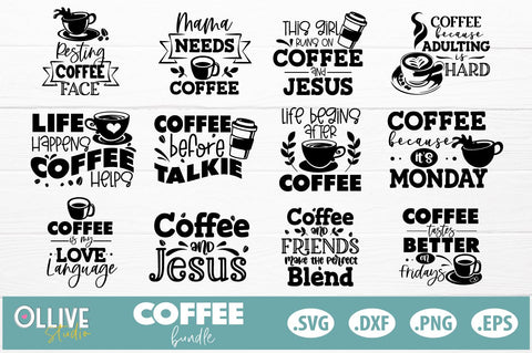 Coffee Quotes Bundle SVG SVG Ollive Studio 