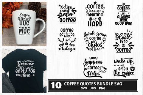 Coffee quotes bundle vol 2 SVG vectorbundles 