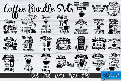 Coffee Quotes SVG Bundle | Coffee SVG | Funny Quotes SVG v.2 SVG Fly Design 