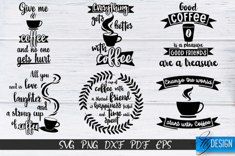 Coffee Quotes SVG Bundle | Coffee SVG | Funny Quotes SVG v.2 SVG Fly Design 