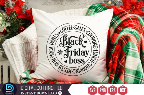 Coffee sales coupons lunch shopping messy bun yoga pants Black friday boss SVG SVG DESIGNISTIC 