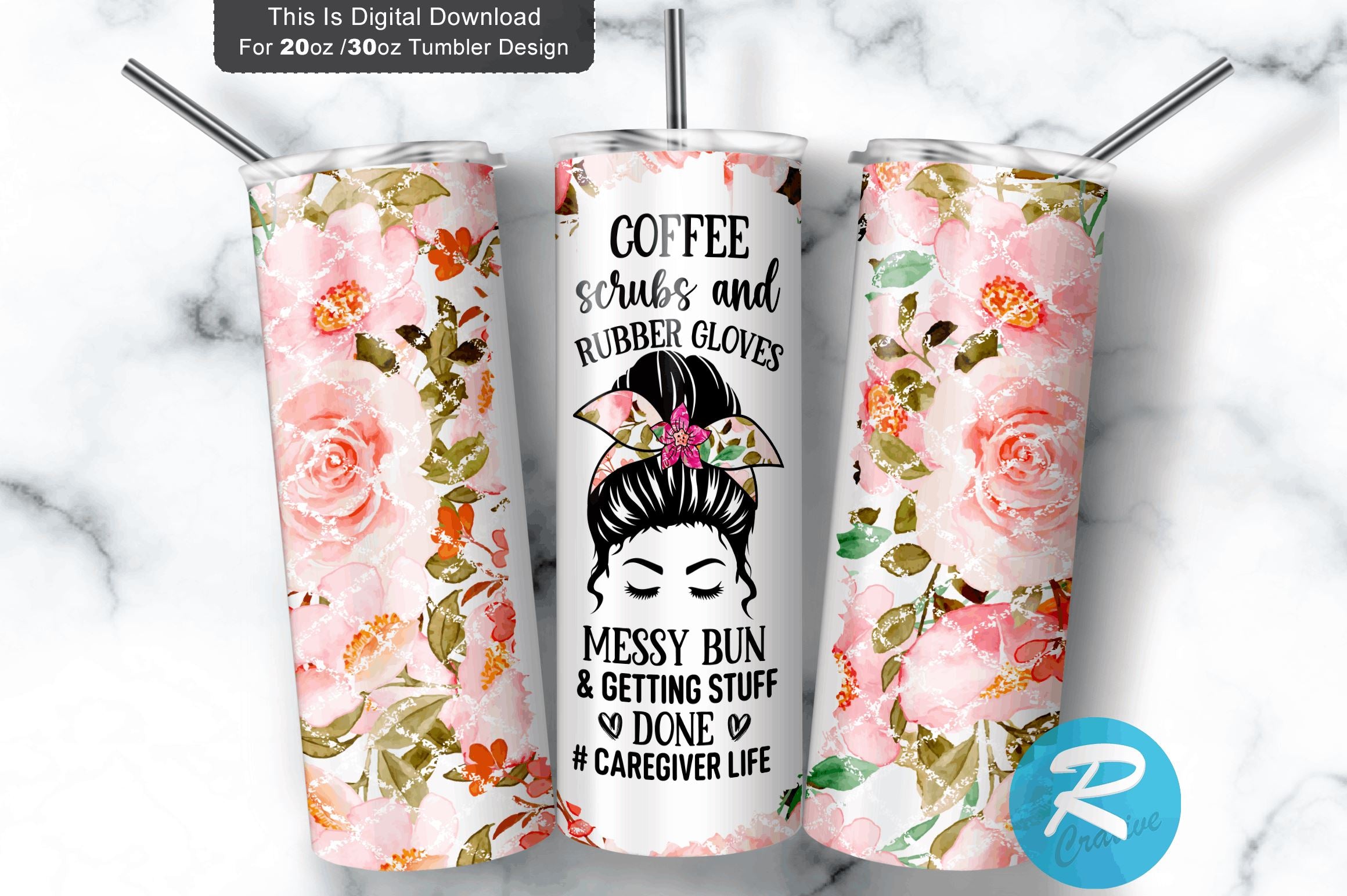 Mimi Floral Tumbler 20oz/30oz Skinny Tumbler PNG