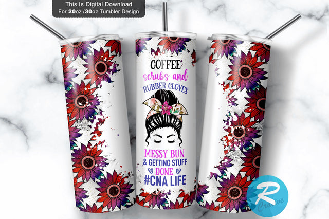 Coffee scrubs and rubber-cna 20 oz / 30 oz Tumbler PNG Sublimation Regulrcrative 