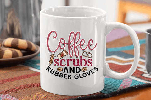 Coffee scrubs and rubber gloves Sublimation PNG, Coffee Sublimation Design Sublimation Regulrcrative 