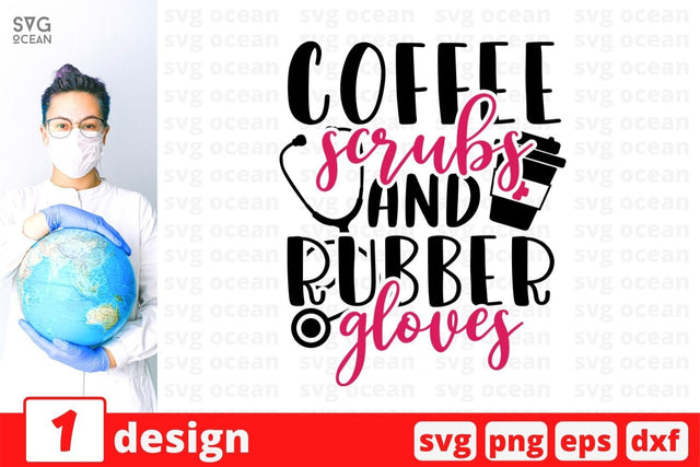 Coffee scrubs and rubber gloves SVG Cut File SVG SvgOcean 