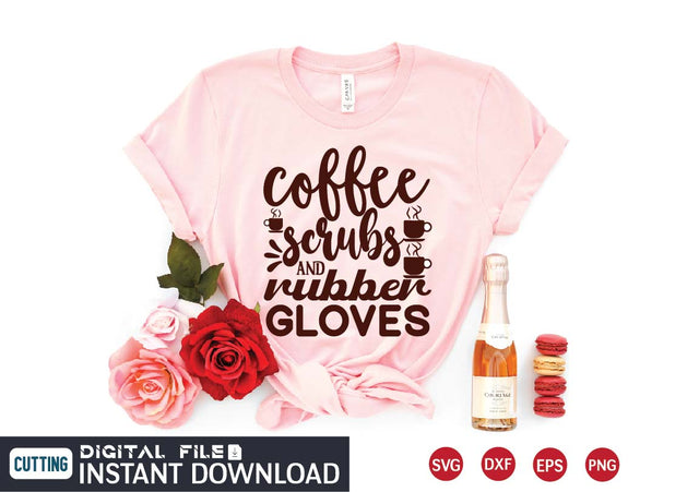 coffee scrubs and rubber gloves SVG designer krishna 