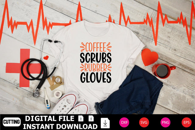 Coffee Scrubs Rubber Gloves SVG Shahin alam 