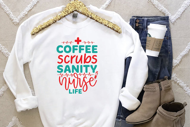 Coffee Scrubs Sanity Nurse Life SVG SVG Creativeart88 