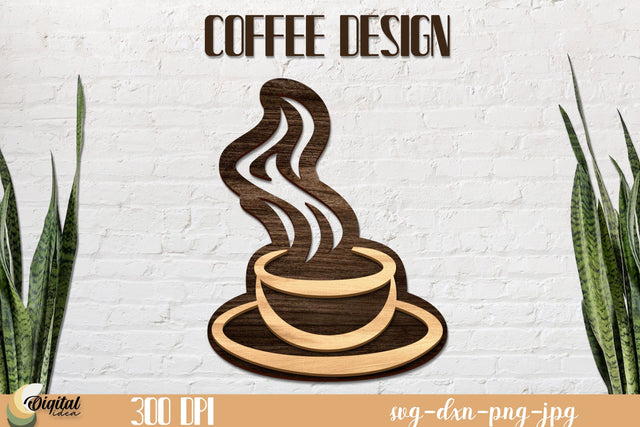 Coffee Sign Decor LaserCut. A Cup Of Coffee SVG LaserCut SVG Evgenyia Guschina 