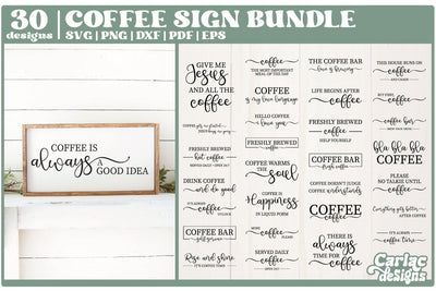 Coffee Sign SVG Bundle | Farmhouse Sign SVG Bundle SVG Carla C Designs 