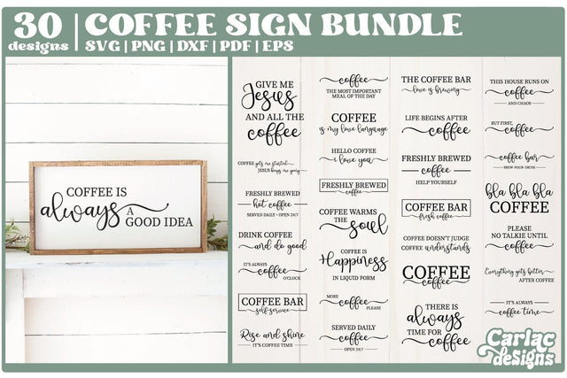 Coffee Sign SVG Bundle | Farmhouse Sign SVG Bundle SVG Carla C Designs 