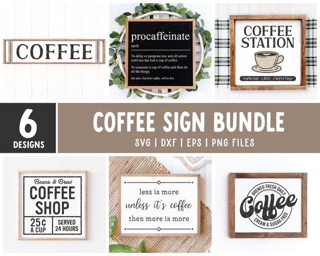 Coffee Signs SVG Bundle | Coffee Lover Cut Files SVG Wood And Walt 