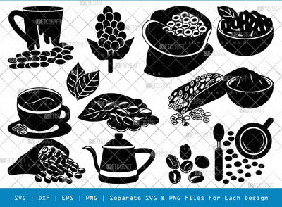 Coffee Silhouette, Coffee SVG, Coffee Bean Svg, Coffee Cup Svg, Coffee Bundle, SB00785 SVG ETC Craft 