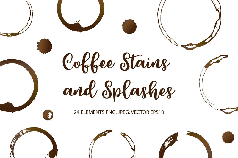 Coffee Stains and Splashes Bundle. Sublimation, vector Sublimation LaBelezoka 