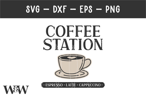 Coffee Station SVG | Coffee Bar Sign SVG SVG Wood And Walt 
