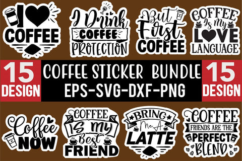 Coffee Sticker design Bundle SVG CraftingStudio 