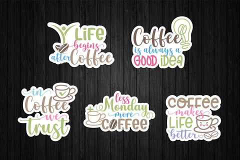 Coffee Sticker Pack - 10 Designs SVG SVG Slim Studio 