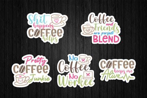 Coffee Sticker Pack 2 - 10 Designs SVG SVG Slim Studio 