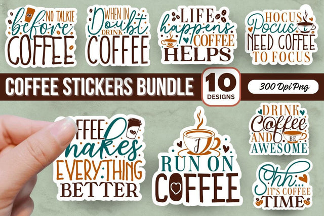 Coffee Stickers Bundle Sublimation Regulrcrative 