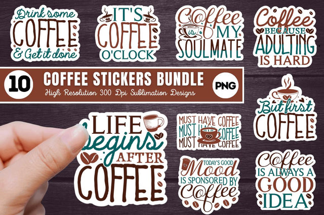 Coffee Stickers Bundle Sublimation Regulrcrative 