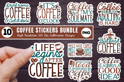 Coffee Stickers Bundle Sublimation Regulrcrative 