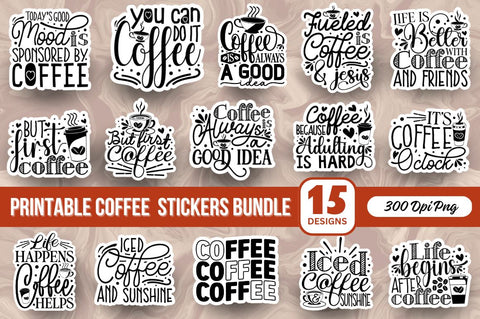 Coffee Stickers Bundle Sublimation Regulrcrative 