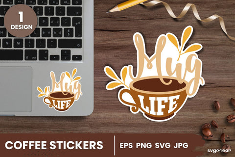 Coffee Stickers SVG Bundle | Printable | Digital SVG SvgOcean 