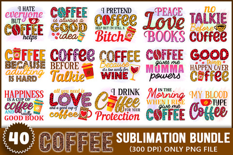 Coffee Sublimation Bundle 40 Designs SVG Shetara Begum 