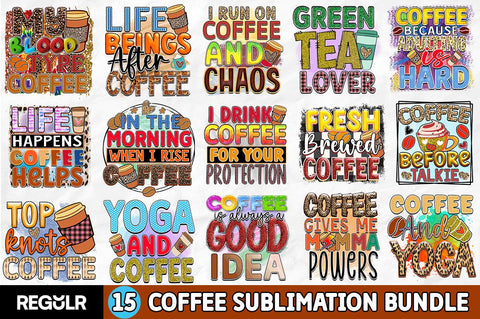 Coffee Sublimation Bundle SVG Regulrcrative 