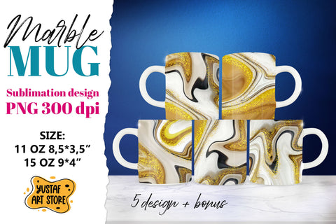 Coffee sublimation mug. Brown and gold marble 5 design PNG Sublimation Yustaf Art Store 