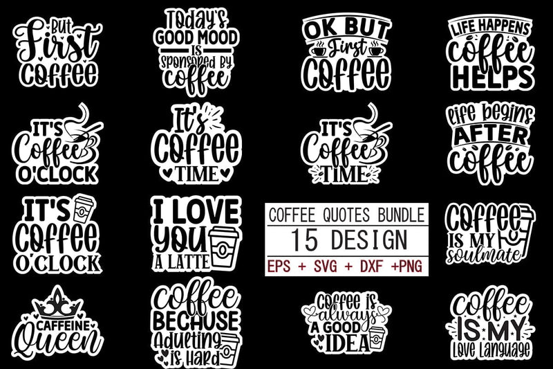 Coffee SVG bundle 15 design - So Fontsy