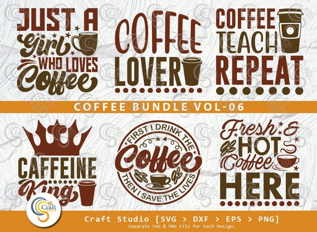 Coffee SVG Bundle, Caffeine Svg, Coffee Time Svg, Coffee Obsessed Svg, Coffee Quotes, Coffee Cutting File SVG ETC Craft 