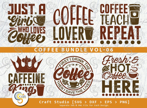 Coffee SVG Bundle, Caffeine Svg, Coffee Time Svg, Coffee Obsessed Svg, Coffee Quotes, Coffee Cutting File SVG ETC Craft 