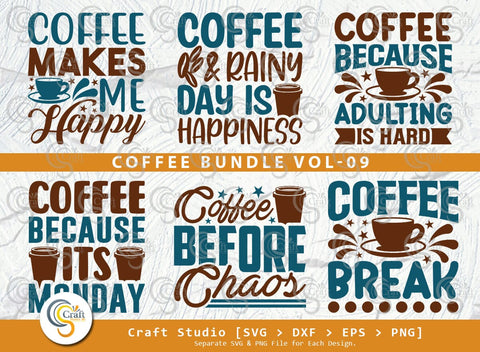 Coffee SVG Bundle, Caffeine Svg, Coffee Time Svg, Coffee Obsessed Svg, Coffee Quotes, Coffee Cutting File SVG ETC Craft 