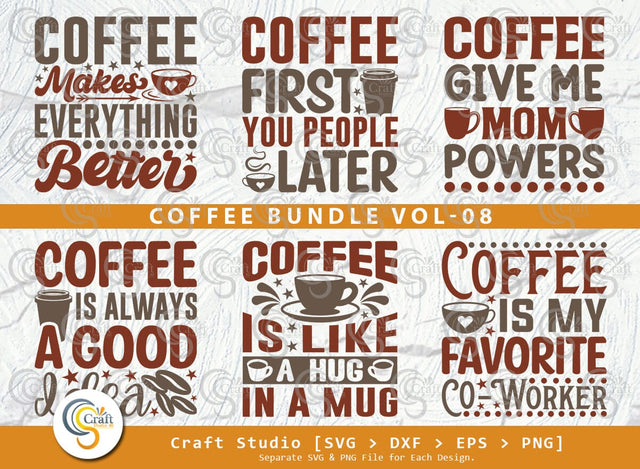 Coffee SVG Bundle, Caffeine Svg, Coffee Time Svg, Coffee Obsessed Svg, Coffee Quotes, Coffee Cutting File SVG ETC Craft 