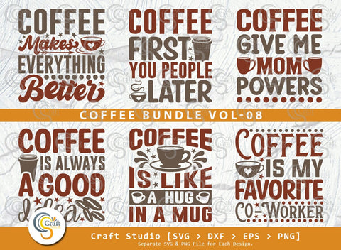 Coffee SVG Bundle, Caffeine Svg, Coffee Time Svg, Coffee Obsessed Svg, Coffee Quotes, Coffee Cutting File SVG ETC Craft 