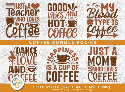 Coffee SVG Bundle, Caffeine Svg, Coffee Time Svg, Coffee Obsessed Svg, Coffee Quotes, Coffee Cutting File SVG ETC Craft 