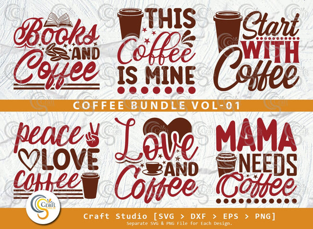 Coffee SVG Bundle, Caffeine Svg, Coffee Time Svg, Coffee Obsessed Svg, Coffee Quotes, Coffee Cutting File SVG ETC Craft 