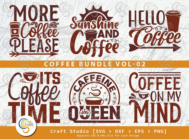 Coffee SVG Bundle, Caffeine Svg, Coffee Time Svg, Coffee Obsessed Svg, Coffee Quotes, Coffee Cutting File SVG ETC Craft 
