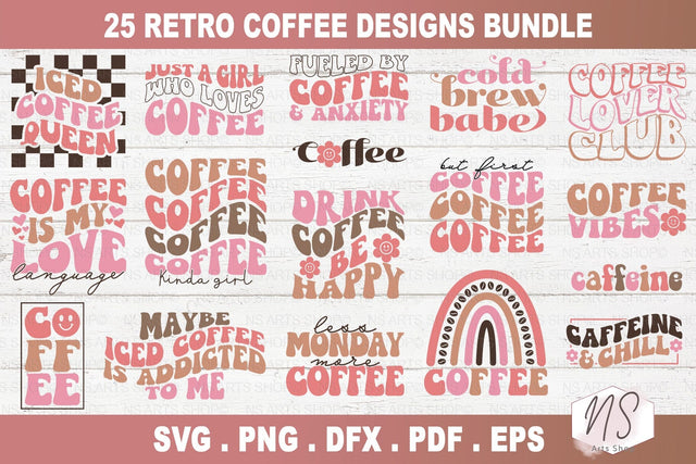 Coffee SVG Bundle, Coffee Bundle, Coffee Lover Bundle, Retro coffee SVG, Retro SVG Bundle SVG NS Arts Shop 