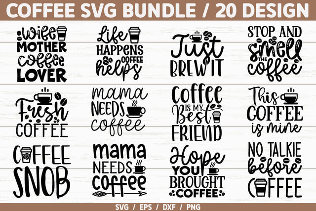 Coffee SVG Bundle, Coffee Quotes Design SVG etcify 