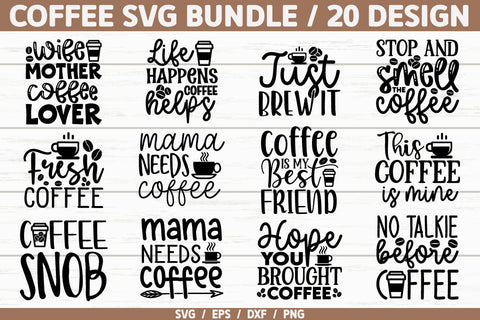 Coffee SVG Bundle, Coffee Quotes Design SVG etcify 