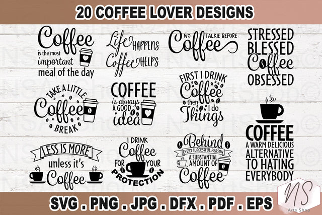 Coffee Svg Bundle, Coffee Sayings Svg, Coffee Quotes Svg, Funny coffee SVG, Caffeine Queen, Coffee Lovers, Coffee Obsessed, Mug Svg, Coffee mug, Cut File Cricut, Silhouette file SVG NS Arts Shop 