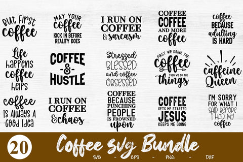 Coffee Svg Bundle, Coffee Svg, Mug Svg Bundle, Funny Coffee Saying Svg, Coffee Quote Svg, Mug Quote Svg, Coffee Mug Svg, Cut File For Cricut, SVG Svgcraft 