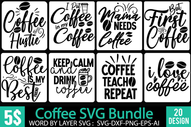Coffee SVG Bundle , Funny Coffee SVG Bundle Quotes SVG BlackCatsMedia 