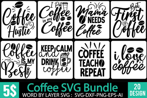 Coffee SVG Bundle , Funny Coffee SVG Bundle Quotes SVG BlackCatsMedia 