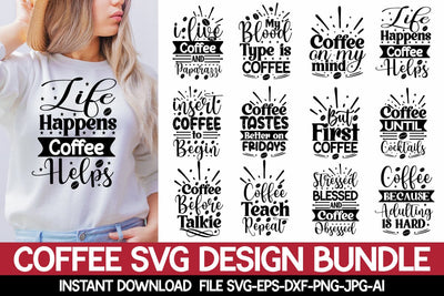Coffee SVG Bundle, Funny Coffee SVG, Coffee Quote Svg, Caffeine Queen, Coffee Lovers, SVG designmaster24 