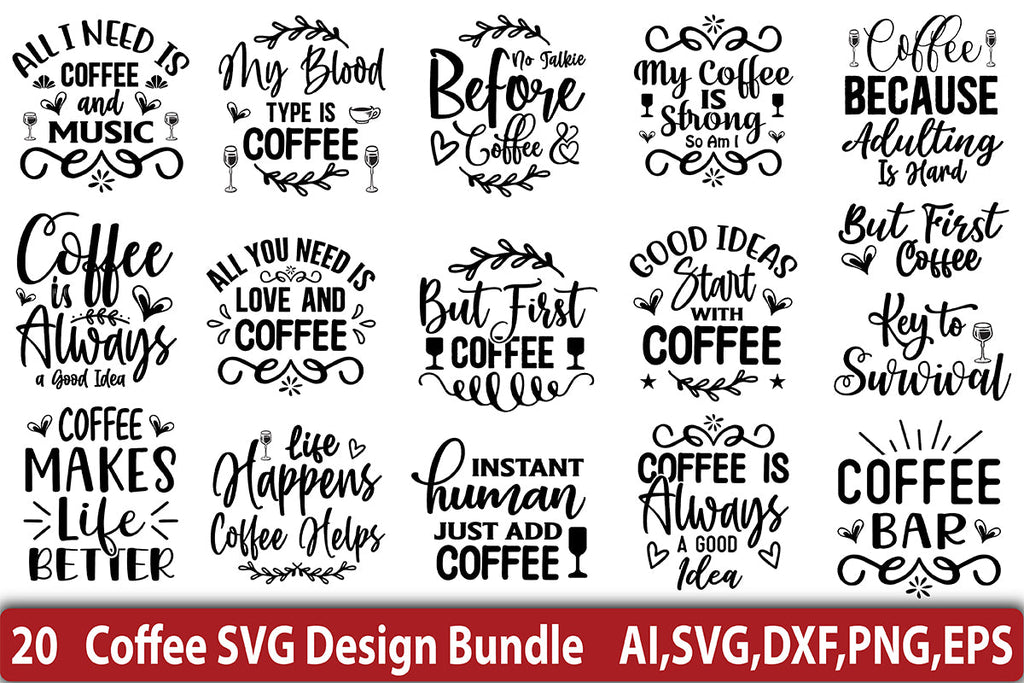 Coffee SVG Bundle - So Fontsy