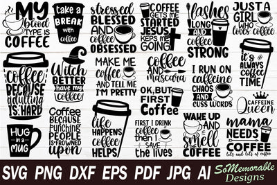 Coffee SVG Bundle SVG SoMemorableDesigns 